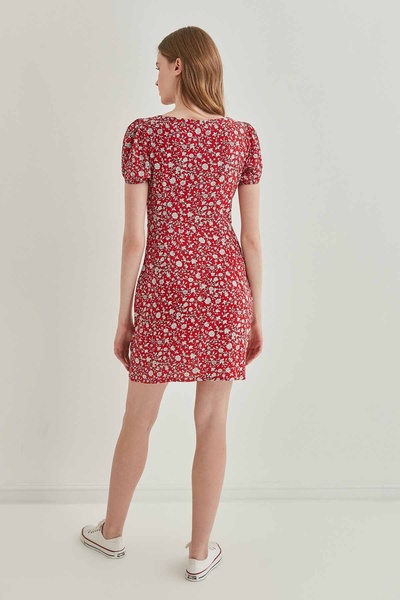 Vitrin Small Sleeve Dress with Collar and Lace Detail