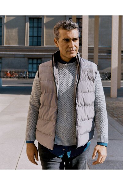SÜVARİ Süvari Gri Dar Kesim Dolum Yelek