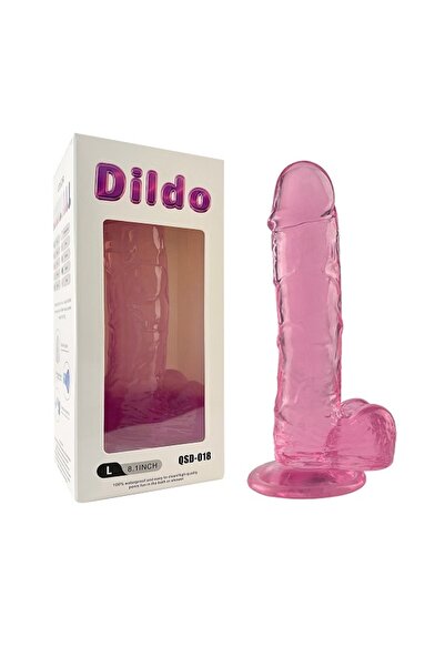 Sanal sağlık medikal ürünleri Realistik Pembe Penis 20 Cm Uzunluk Dildo Penis Strapon Hediyeli