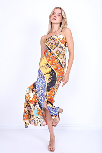 Vitrin Saténové šaty so vzorom Cross I?P na ramienka