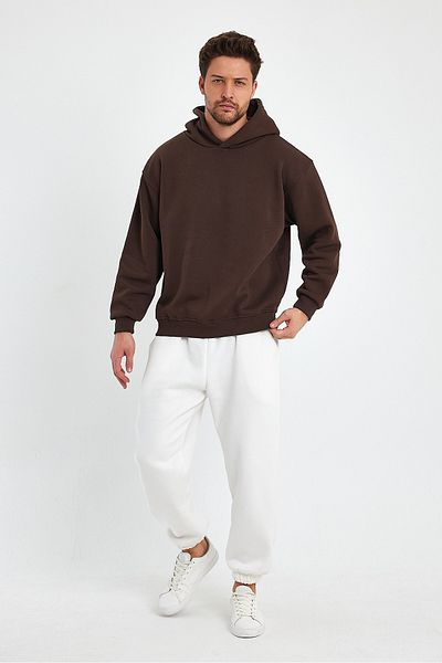 kef clothing Men's Straight Oversize Without Cover Hoodie Sweatshirt