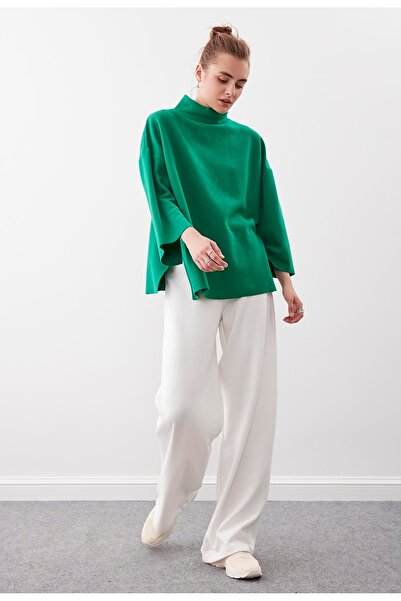 Vitrin High Waist Wide Leg Knitted Trousers