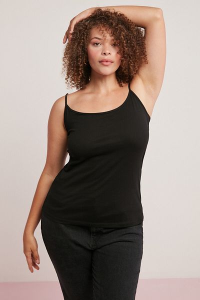 ETHIQUET Mındy Women's 100% Cotton Body Wrap Round Neck Thin Strap Sleeveless Black Body