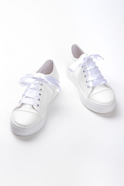 DARUGA Low Sole 3 Cm White Leather Simple Model Wedding Dress Evening Dress Shoes