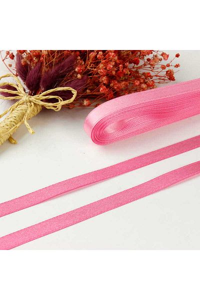 Netsan Etiket 1cm x 10m Pink Color Satin Ribbon