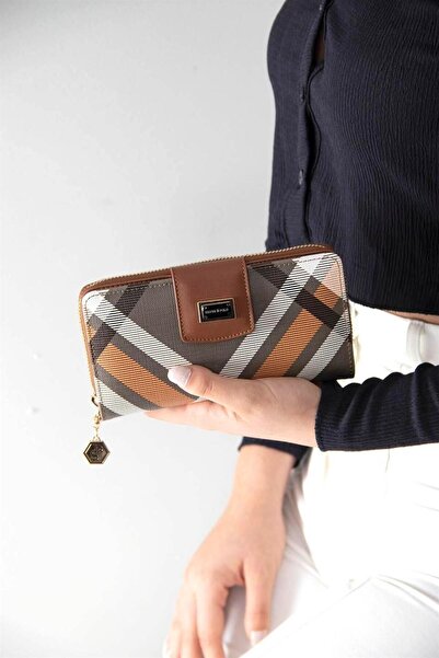 Silver Polo محفظة نسائية وحامل بطاقات من الكاكي - طابا SP928