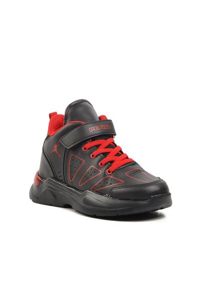 Aspor Pepino Black Red Velcro Children's Basketball Shoes