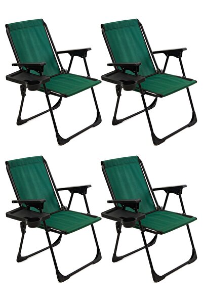 moniev Natura 4 Adet Kamp Sandalyesi Katlanır Piknik Sandalye Dikdörtgen Bard...