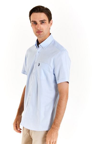 U.S. Polo Assn. Мъжка риза с яка и ръкав с копчета, бяла, стандартна, 100% памук, 1829949
