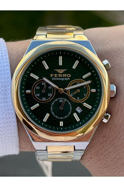 FERRO Steel Cord Inner Functions 30 Mt Waterproof Men's Wristwatch with Active Calendar EFM31458-D6