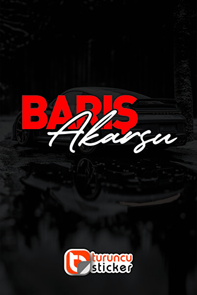 Turuncu Sticker Kişiye Özel Ad Soyad Sticker - İsim Soy İsim Yazısı Sticker M...