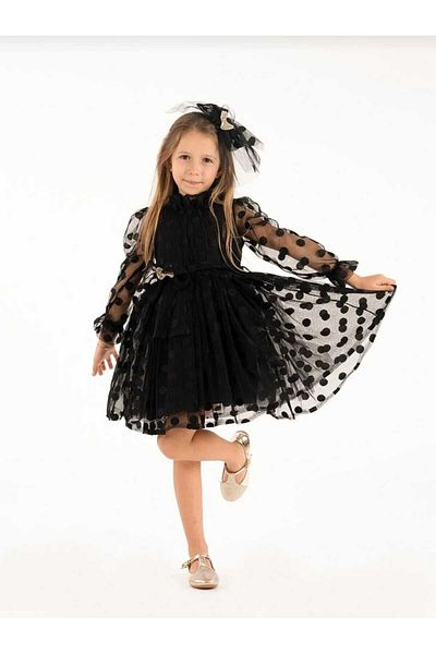 OliveYouMom Κοριτσίστικο πουά δαντελένιο φόρεμα Tutu