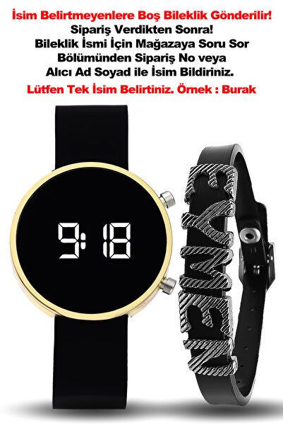 tutkanstore Çocuk Kol Saati ve İsme Özel Bileklik Kombin Takvim Su Geçirmez K...