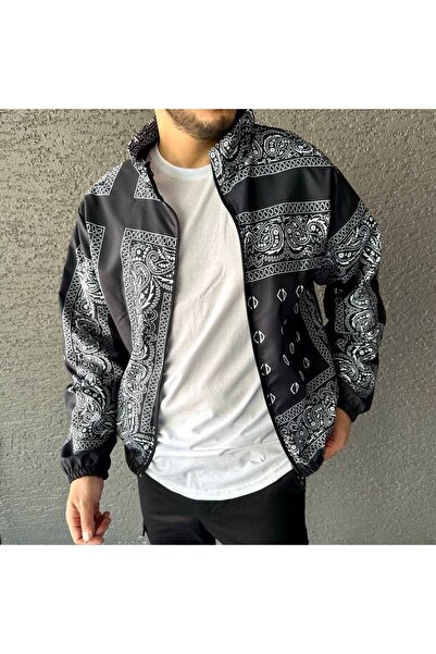 Genel Markalar Unisex Beyaz Tasarım Baskılı Su Geçirmez Yağmurluk & Rüzgarlık