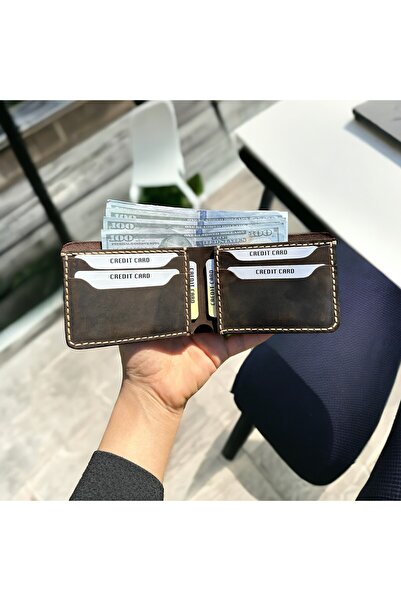 MESACRAFT İsme Özel Gerçek deri Erkek Cüzdanı, Hediyelik hakiki Deri,el Dikişli