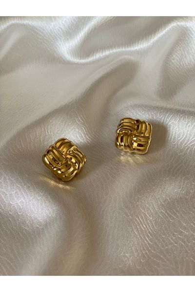 Magicway Steel Plate Gold Gold Anti-Tarnish Earrings