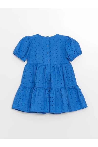 LC Waikiki LCW baby vyšívané dievčenské šaty s krátkym rukávom s krátkym rukávom