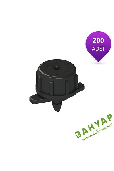 Bahyap Drip Irrigation Flow Adjustable Ilgaz Black Dripper - 200 Pieces