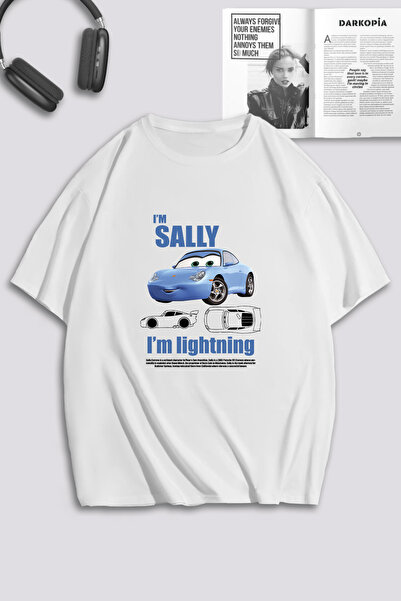 macklin Unisex Kadın Erkek Şimşek McQueen ve Sally Baskılı Özel Tasarım Overs...