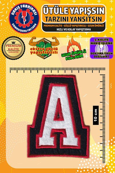 Nakış Fabrikası A Kolej Letter Broderie Iron On Sticking Crest Patch - Patch țesut aplicat