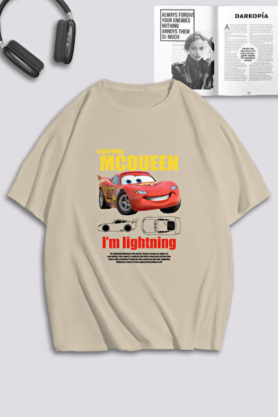 macklin Unisex Kadın Erkek Şimşek McQueen ve Sally Baskılı Özel Tasarım Overs...