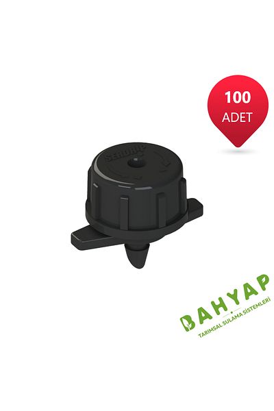 Bahyap Drip Irrigation Flow Adjustable Ilgaz Black Dripper - 100 Pieces