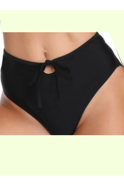 AŞAR MODA TEKSTİL Μαύρο ψηλόμεσο προσαρμοσμένο γυναικείο μπικίνι