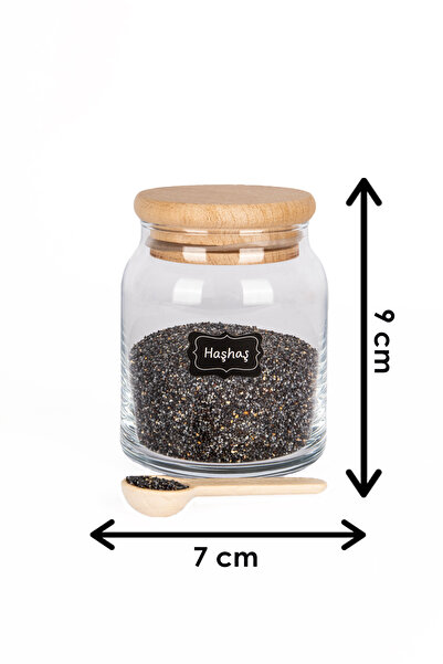 Lizzy 6’ Lı Ahşap Vakumlu Bambu Kapaklı Kaşıklı Lüks Baharatlık Takımı 300 ml CAM