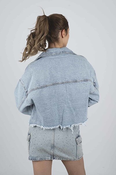 Robin Taş Detaylı Kot Etek