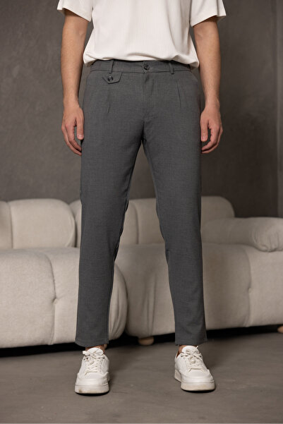 KİLSBUTİK Італійський крій Якісна еластична лайкра довжиною до щиколотки Тканинні штани на ґудзиках Чоловіки