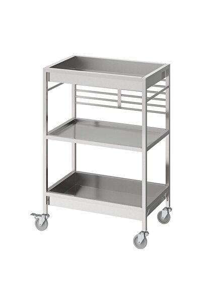 IKEA servis arabası, paslanmaz çelik, 60x40 cm