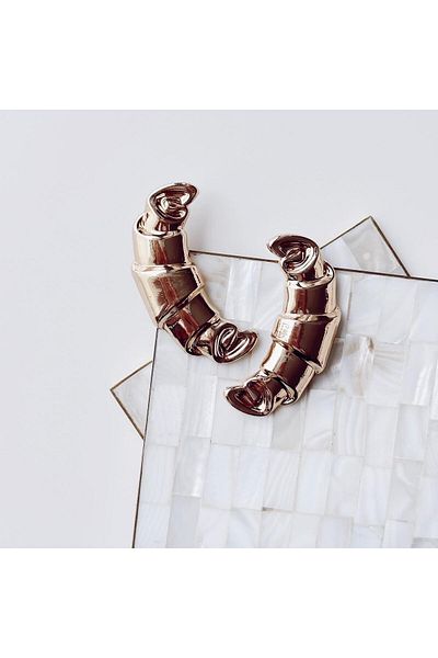 Vesce Atelier Piega gold steel earrings