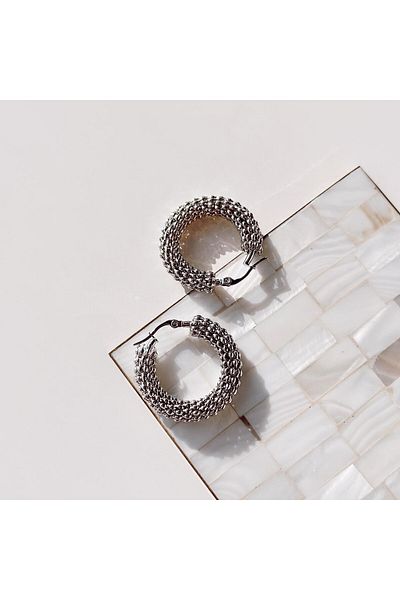 Vesce Atelier Harnas gray steel earrings
