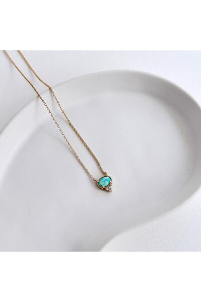 Vesce Atelier قلادة من الفولاذ العقيق الفيروزي