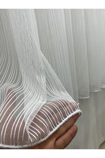 Karasi Yiğit Curtain Chain Pattern 1/2 Sparse Pleated Tulle Curtain