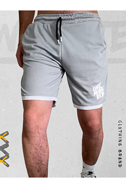 WEARTEX Çizgi Detaylı One More Rep Baskılı Antrenman/Sporcu Şortu