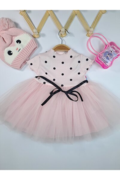 Butik Kız Çocuk Tüllü Gündelik Elbise (BERE ve ÇANTA DEKOR AMAÇLIDIR)