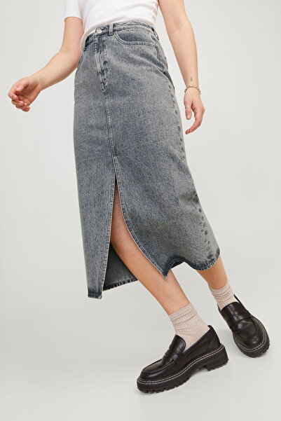 Jack & Jones Adya - Women's Maxi Denim Skirt with Slits