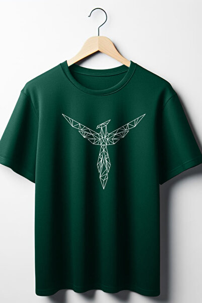 Vordevia Tricou unisex oversize cu decolteu rotund cu imprimeu Eagle