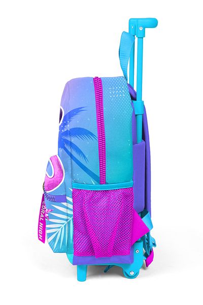 Coral High Rucsac Little Nest Squeegee cu model flamingo roz lavandă, două compartimente 24006