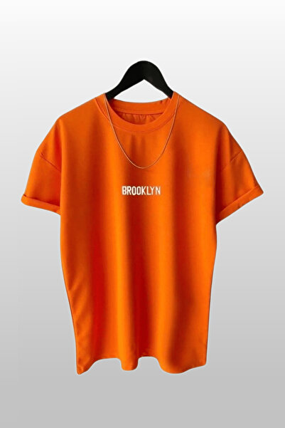 MODAGEN Μπλουζάκι Unisex Brooklyn Printed 3 Συσκευασιών Μπλε-Κόκκινο-Πορτοκαλί T-shirt