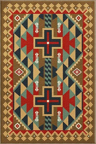 Rugs Modern Halı سجادة قاعدة منسوجة بنمط مثلث بألوان مختلطة 4292