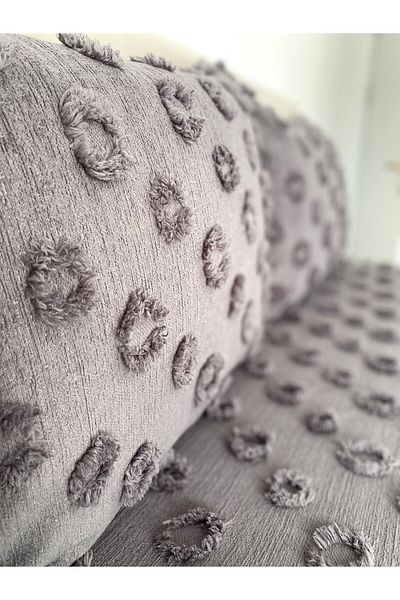 Tly Home Textiles TLY POMPONED BED COVER DOUBLE PERSON (ANTHRACITE GRAY)