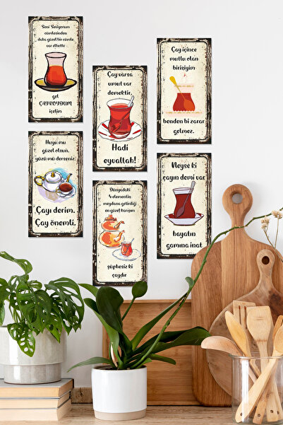 Tooall Σετ 6 Mini Poster Tea Table για την ιδέα της κουζίνας