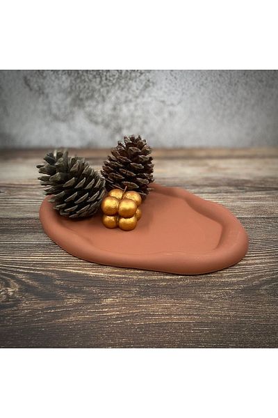 BLANJ HoBinCaN - Cloud-Looking Oval Plate, Candle Plate, Decorative Plate and Bowl, Presentation, Jewelry Plate