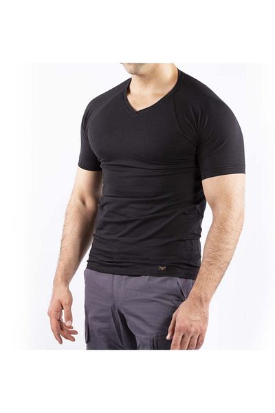 VAV WEAR Tactical Outdoor Casual T-Shirt Men's Short Sleeve Cotton Elastane Flexible Absorb Sweat Tthin03
