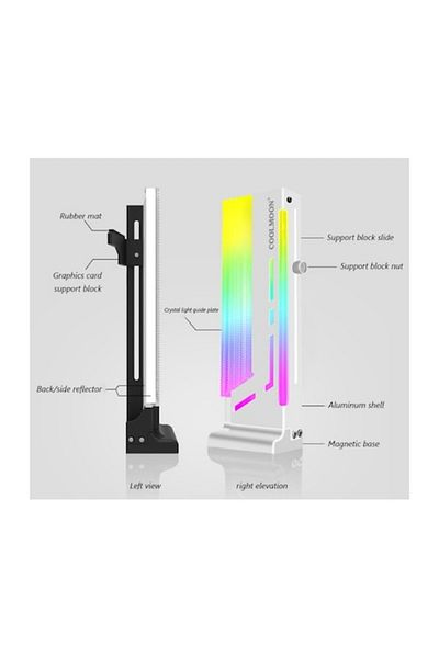 Cool Moon Coolmoon - Argb Graphics Card Support Apparatus White