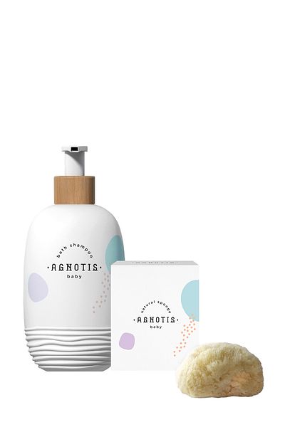 Agnotis Baby Bath Shampoo Shampoo for Babies and Children 400 ml Natural Sponge Natural Shower Sponge