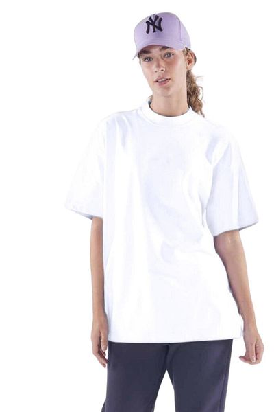 Friday Offset Agar Γυναικείο Λευκό 100% Βαμβακερό T-Shirt με λαιμόκοψη μεγάλου μεγέθους
