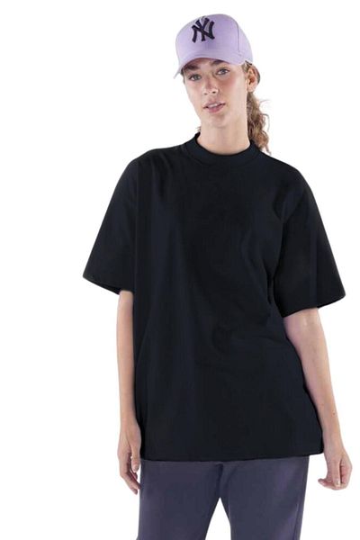 Friday Offset Tricou supradimensionat pentru femei Agar, negru, 100% bumbac, cu decolteu rotund